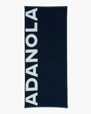 Adanola Branded Towel Bleu Marine Blanche | 034871-HCF