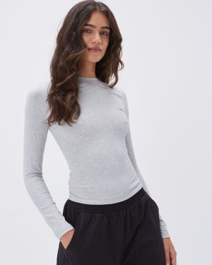 Adanola Long Sleeve Top Grise | 239014-VEP