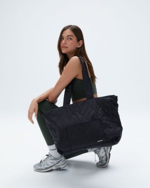 Adanola Quilted Nylon Tote Bag Noir | 031952-ZSK
