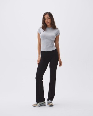 Adanola Rib Fold Over Pants Noir | 581029-XUL