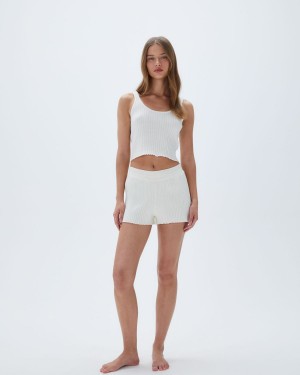 Adanola Rib Knit Short Blanche | 928167-VRZ
