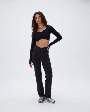Adanola Ultimate Wrap Over Yoga Pant Noir | 316289-NVG