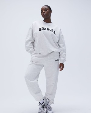 Adanola Varsity Sweatpants Grise Clair Noir | 094528-ILZ