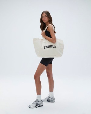 Adanola Varsity Tote Bag Blanche Noir | 280491-YGT
