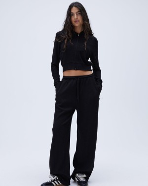 Adanola Waffle Straight Leg Lounge Pants Noir | 106723-UTG